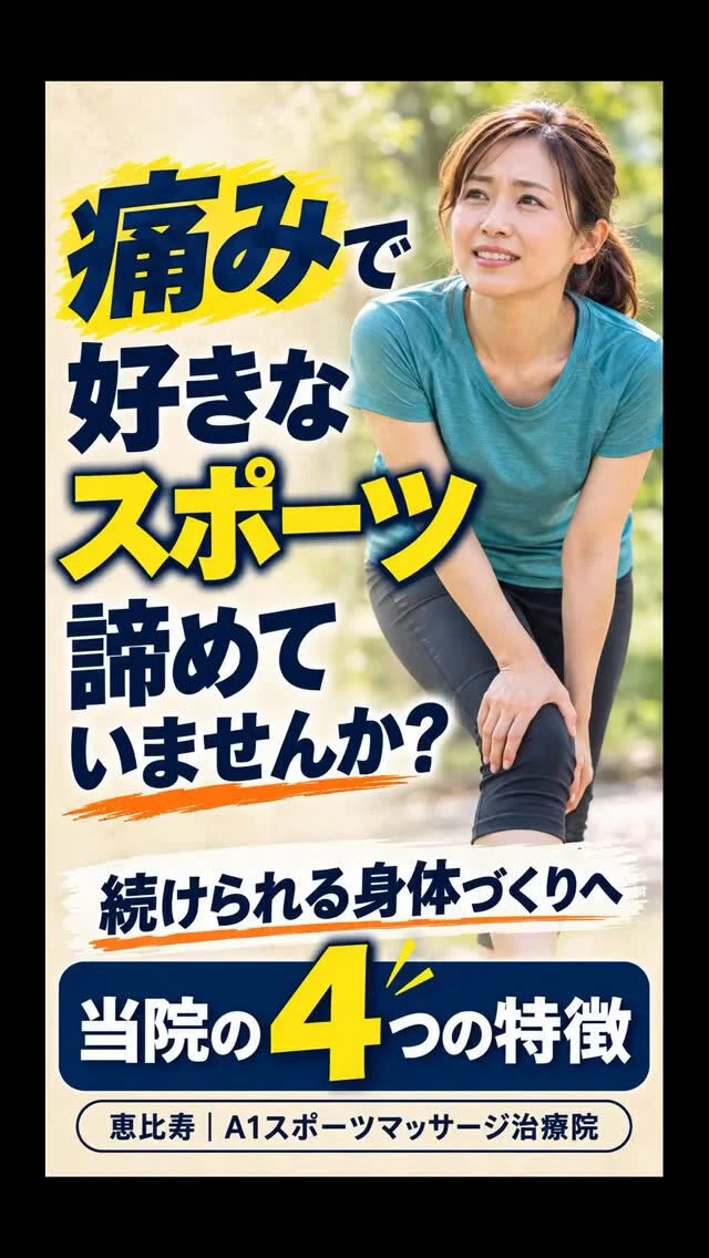 【東京 恵比寿 スポーツ 整体】スポーツ中の痛み・腰痛・膝痛
